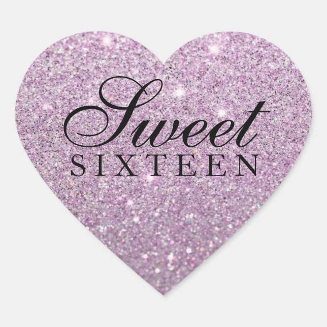 Sticker - Purple Glitter Fab Sweet 16 (Front)