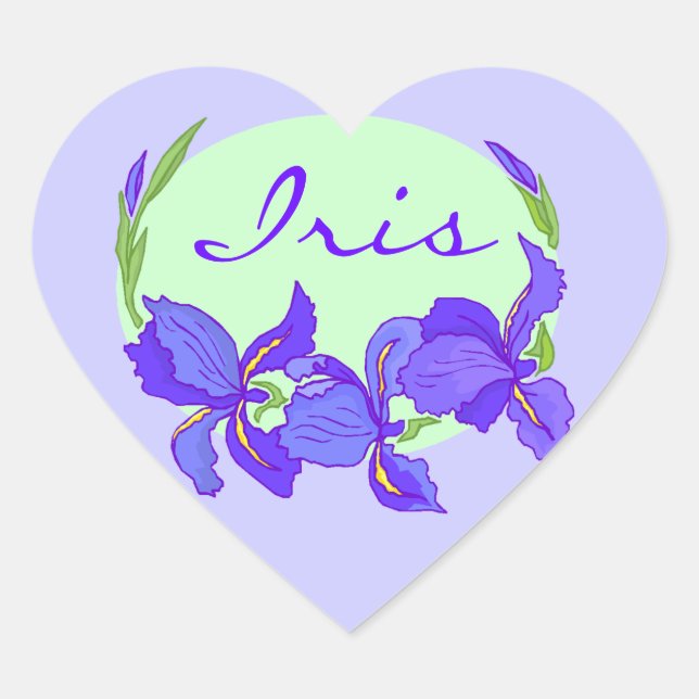 Sticker Purple Indigo Iris Flowers Garden Gardens (Front)