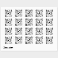 Rick Roll funny prank Video link readable QR Code 3x3 pattern white fuchsia  | Sticker