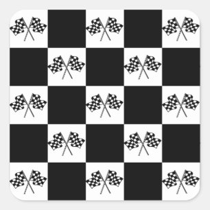 Sticker Race Auto car Racing Chequered Flags Flag