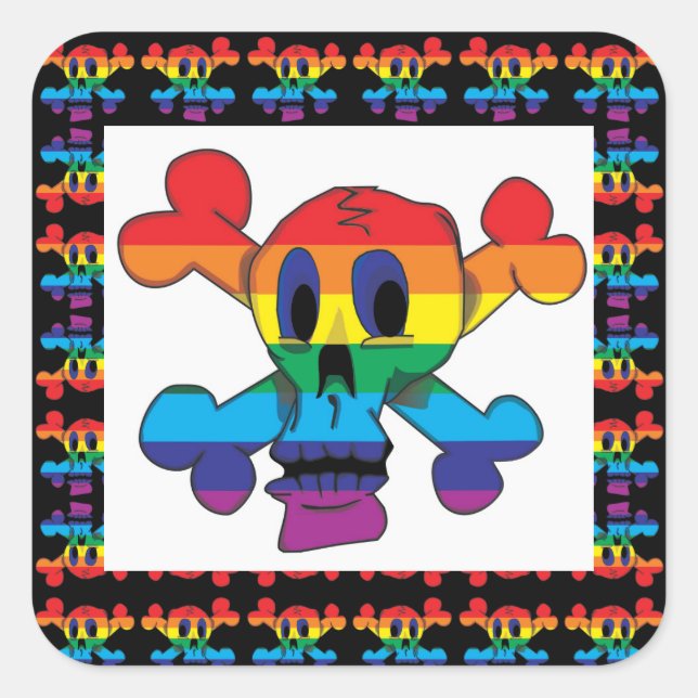 STICKER RAINBOW SKULL. (Front)