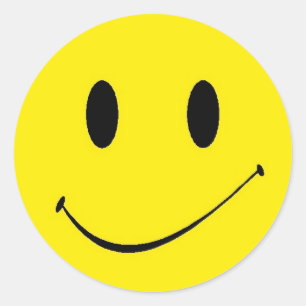 Sticker Retro Fun Yellow Happy Face Symbol