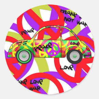 Sticker Retro Love Peace Retro 60's 70's Car