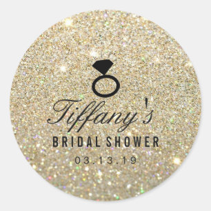 Sticker - Ring Bridal Shower Glitter Gold