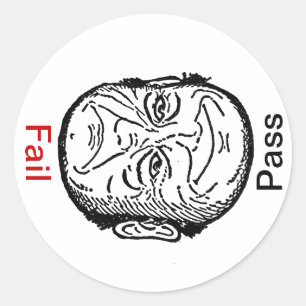 Sticker Sat Unsat Pass Fail Optical Illusion Man