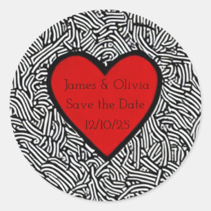 Sticker save the date doodle heart