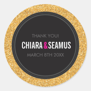 STICKER SEAL modern simple bold gold glitter black