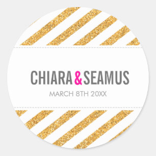 STICKER SEAL modern simple gold glitter stripe