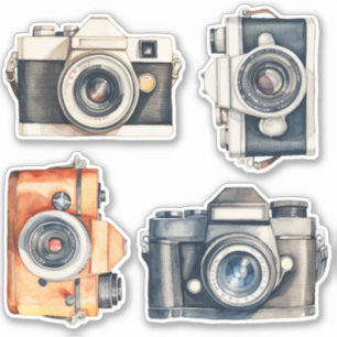 Sticker Set Vintage SLR Cameras Photographer Vinyl