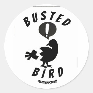 Sticker sheet (20) with Busted Bird logo