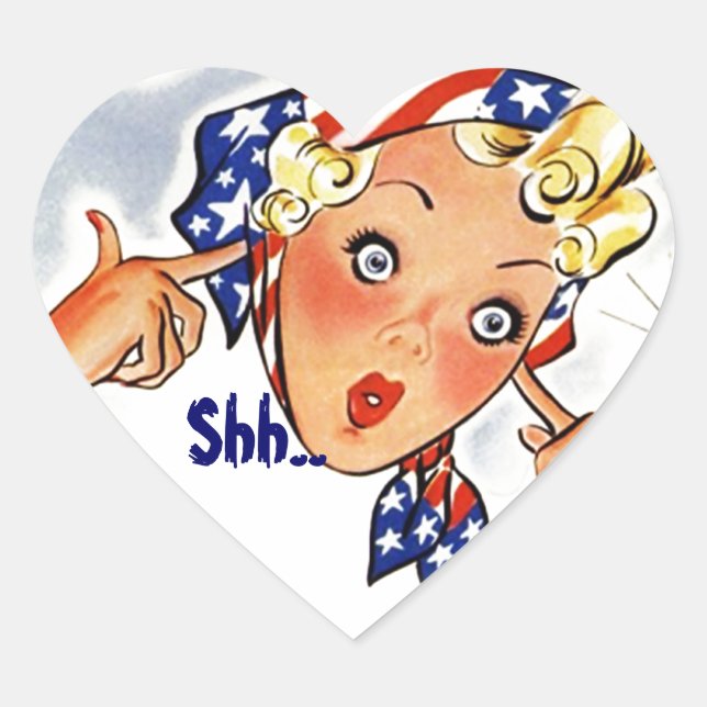 Sticker Shh.. It's A Surprise Party! Patriotic Gal (Front)