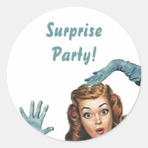 Sticker Shh... Retro Lady Fun Surprise Party Seals