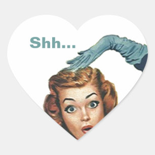 Sticker Shh... Retro Lady Fun Surprise Party Seals