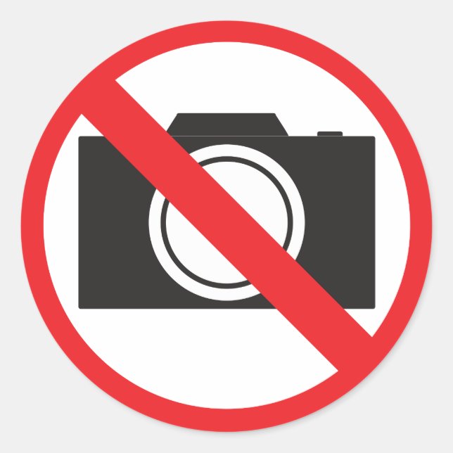 Sticker-Sign No camera Allowed Classic Round Sticker (Front)
