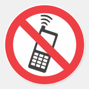 Sticker-Sign No Phone Allowed Classic Round Sticker