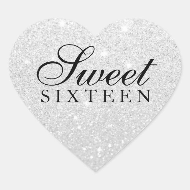 Sticker - Silver Glitter Fab Sweet 16 (Front)