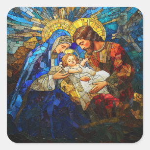Sticker Stained Glass Nativity Scene Stickers 