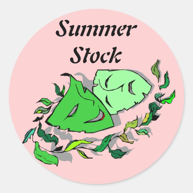 Sticker Summer Stock Comedy Tragedy Theatre Pink (Front)