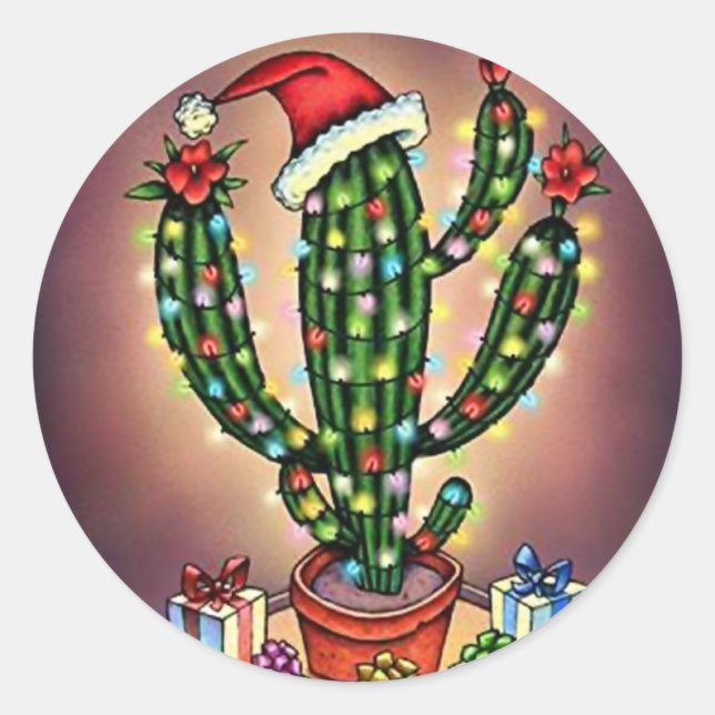 Sticker SW Christmas Holiday Tree Cactus Saguaro (Front)