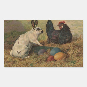 Sticker Sweet Antique Easter Bunny eggs chickens