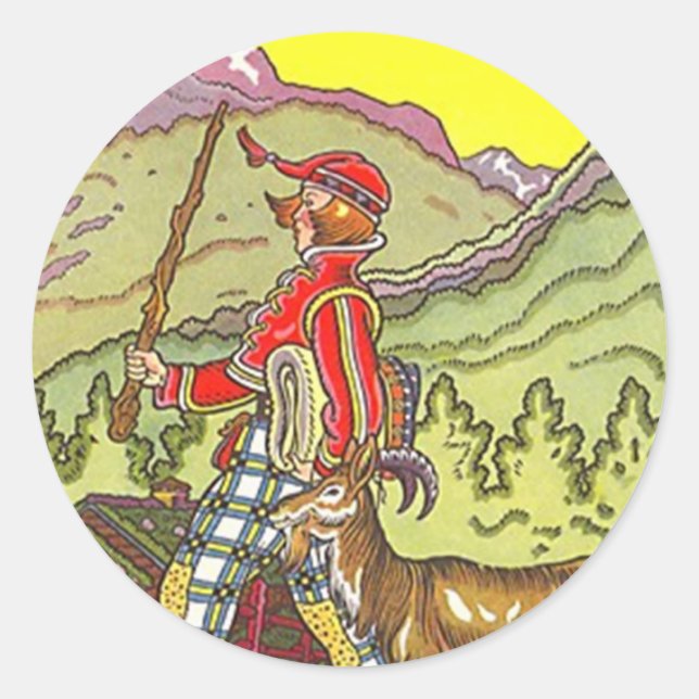 Sticker Swiss Alps Heidi Alpine Hiking HIke Mtns (Front)