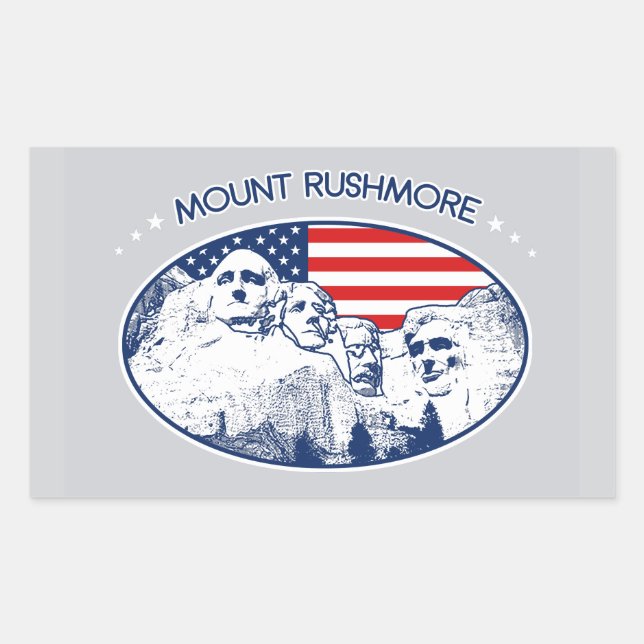 sticker. T-shirt. Mount Rushmore, USA Rectangular Sticker (Front)