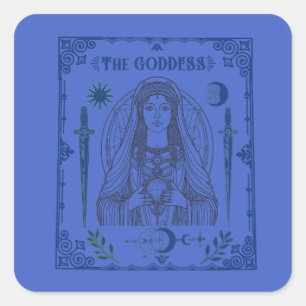 Sticker, tarot goddess sticker, mystical, ancient, square sticker