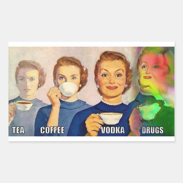 sticker,tea,coffe,vodka,drugs rectangular sticker (Front)