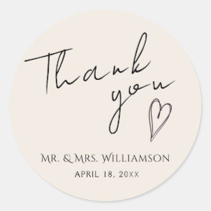  Sticker Thank You Minimalist Modern Wedding