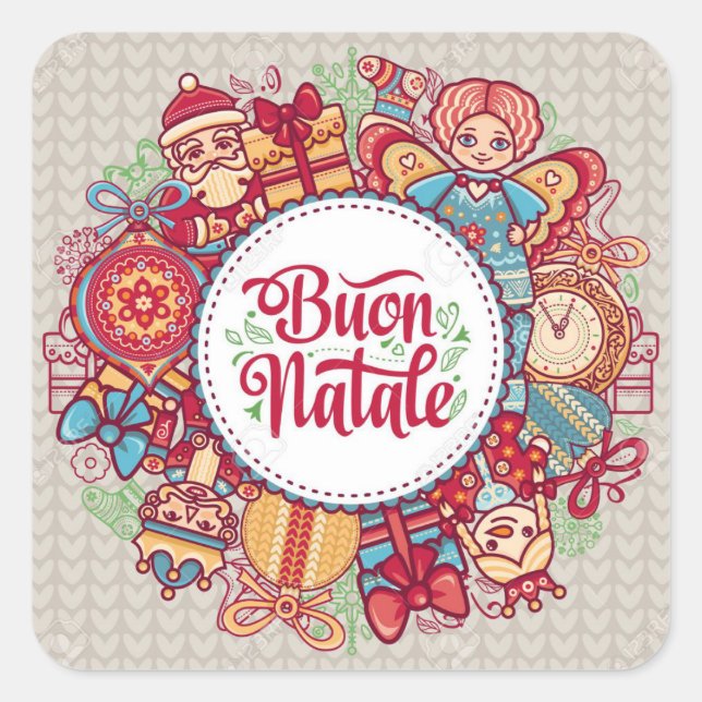 STICKER TO SAY **MERRY CHRISTMAS** "ITALIAN STYLE" (Front)