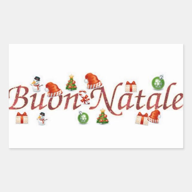 STICKER TO SAY **MERRY CHRISTMAS** "ITALIAN STYLE" (Front)