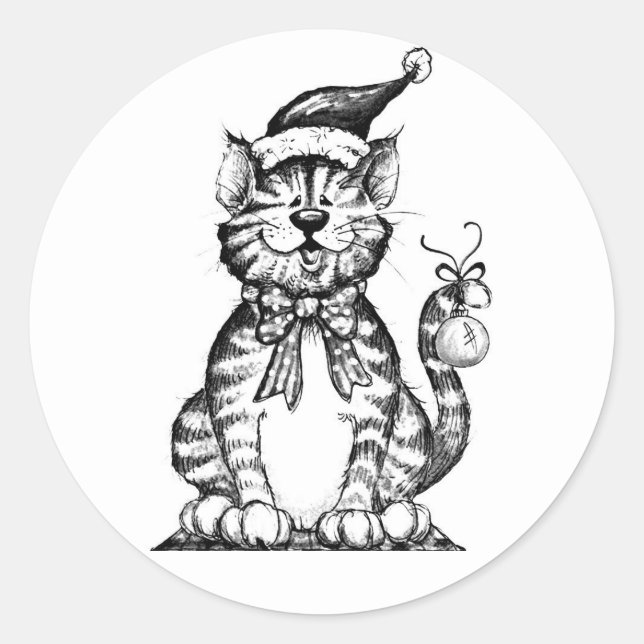 STICKER TO SAY **MERRY CHRISTMAS** WITH KITTEN (Front)