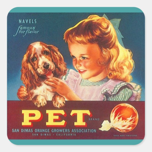 Sticker Vintage Advertising Crate-Lable Pet Fruit (Front)