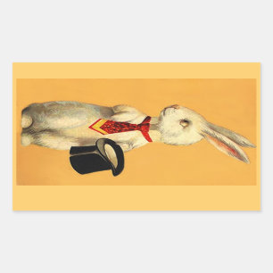 Sticker Vintage Anthro Magic Hat Trick Rabbit Hare