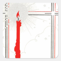 Sticker Vintage Deco Christmas Candle In Window