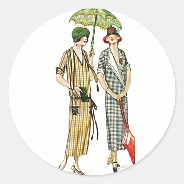 Sticker Vintage Fashion Ladies Flapper Cloche Hats (Front)