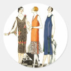 Sticker Vintage Fashion Ladies Flapper Shift Dress