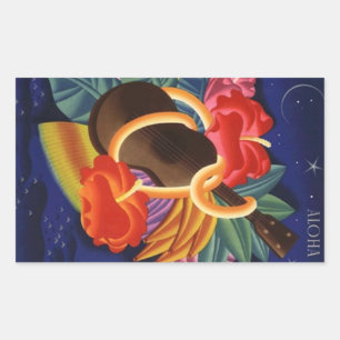 Sticker Vintage Hawaiian Ukulele Aloha Nights