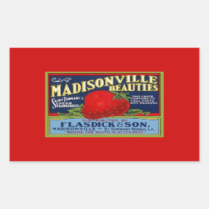 Sticker Vintage Madisonville LA Strawberry Advert