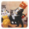 Sticker Vintage Musical Soiree Singing Cat Concert
