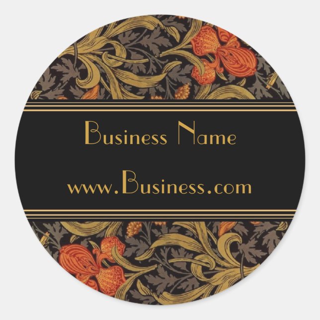 Sticker Vintage Print William Morris Black (Front)