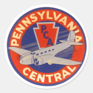 Sticker Vintage Travel Ad Pennsylvania Central