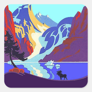 Sticker Vintage Travel Promo Up North Moose Lake
