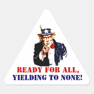 Sticker Vintage Uncle Sam Marines Slogan Yielding