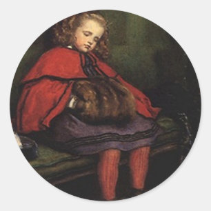 Sticker Vintage Victorian Girl GR8 Hand Muff Cape