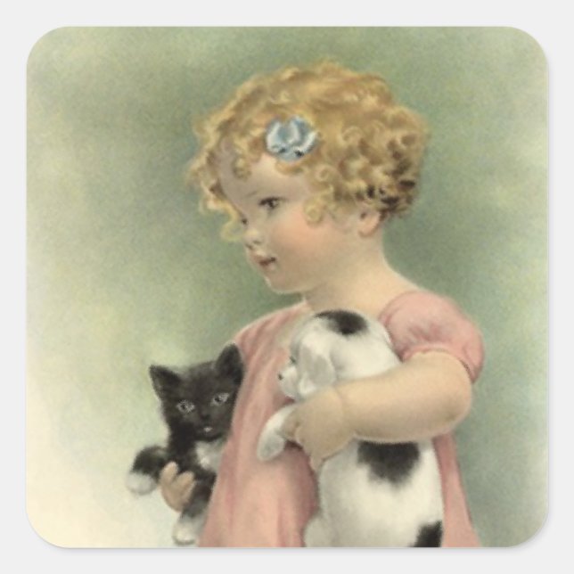 Sticker Vintage Victorian Strays Animal Rescue Cat (Front)