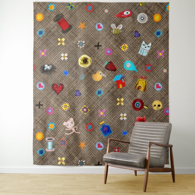 Sticker wall effect  simulating stickers wall  tapestry (In Situ)