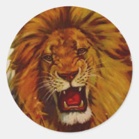 Sticker Wildlife Lion Growls Snarls Roaring Mascot