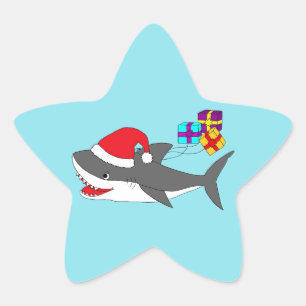 Sticker with a cute Holiday shark