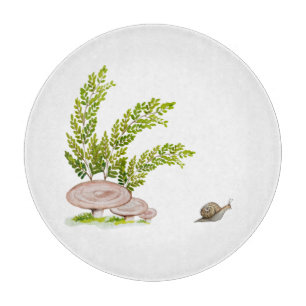 Sticker with a cute watercolor image of a forest m cutting board